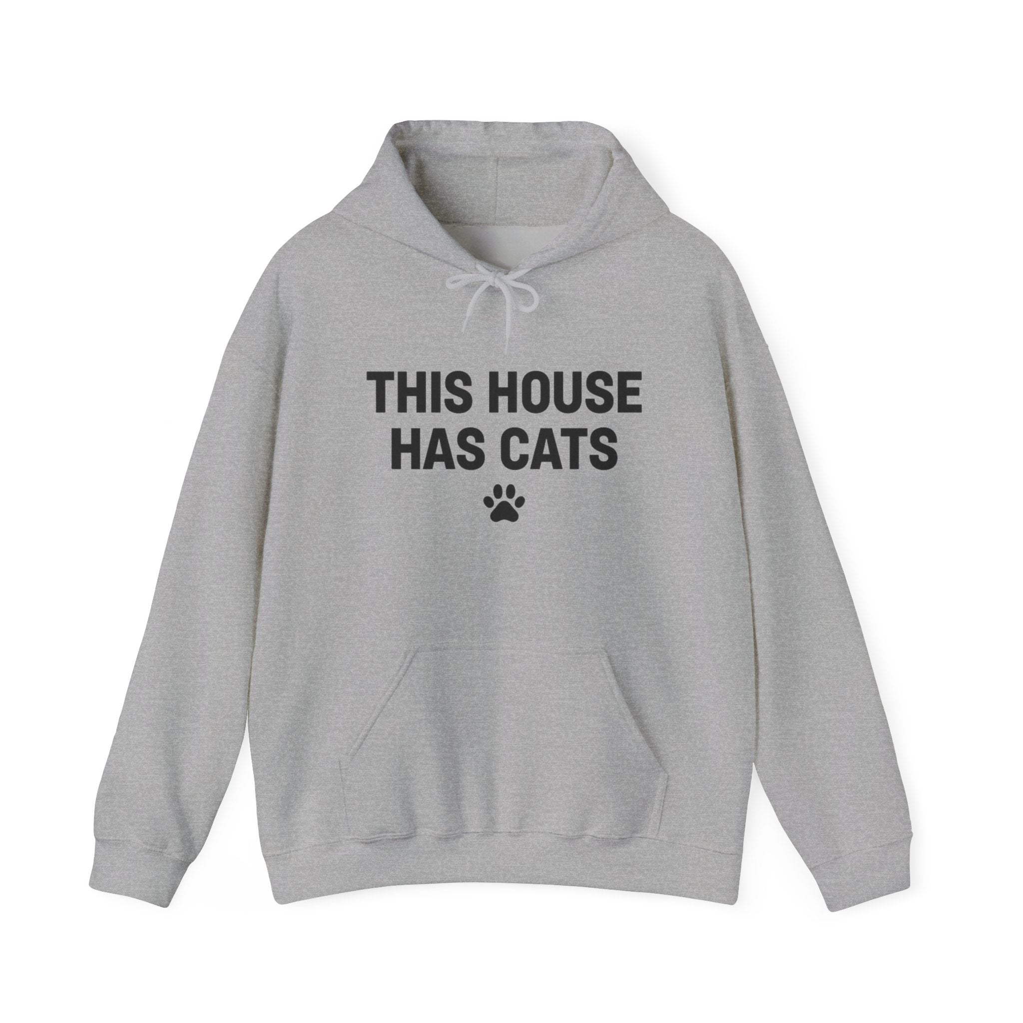 This House Has Cats" Hoodie – Cat Lover Paw Print Sweatshirt