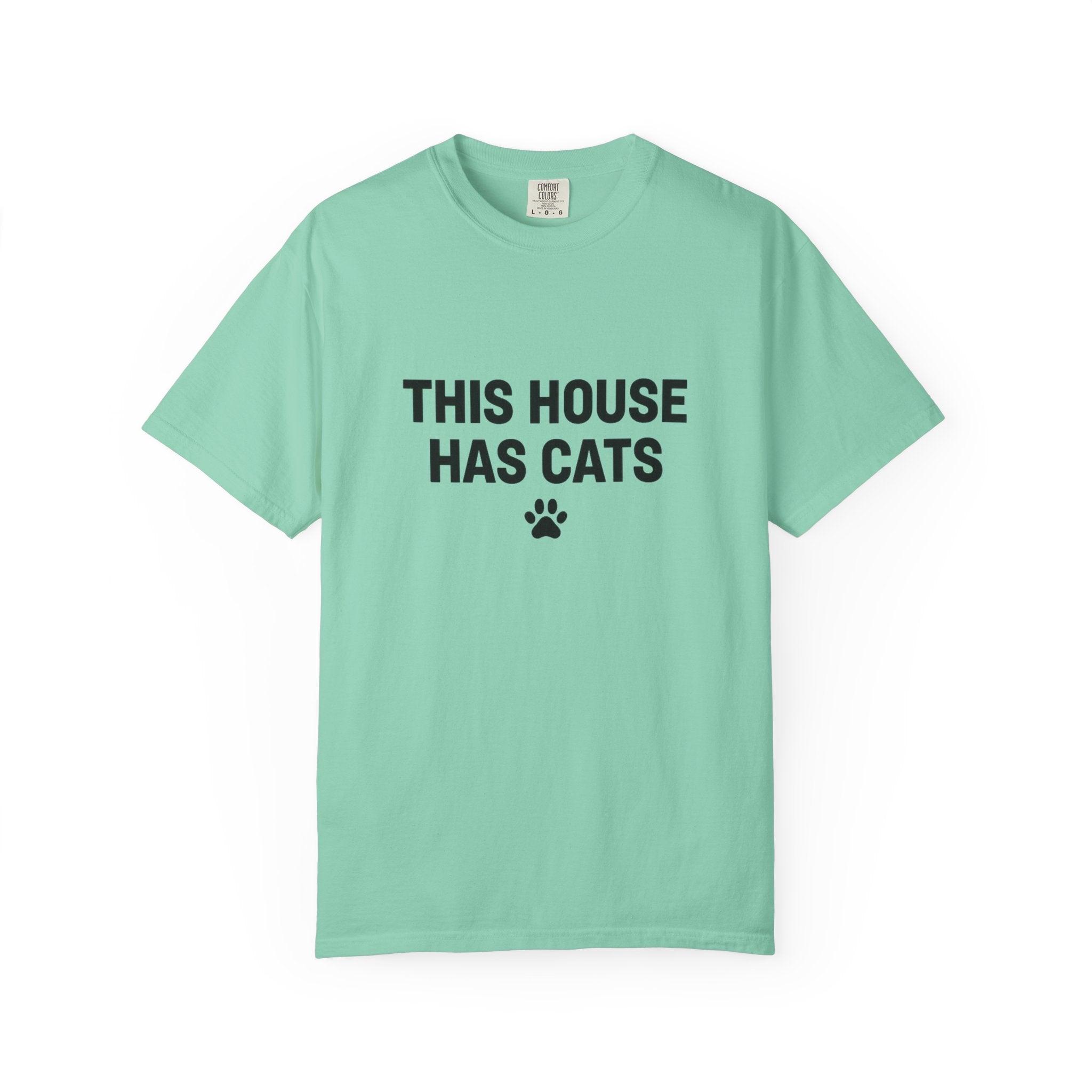 This House Has Cats T-Shirt — Cute Paw Print Cat Lover Tee