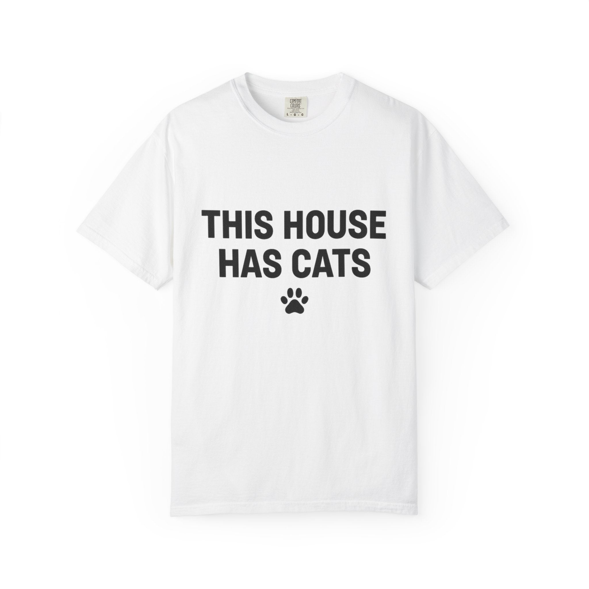 This House Has Cats T-Shirt — Cute Paw Print Cat Lover Tee
