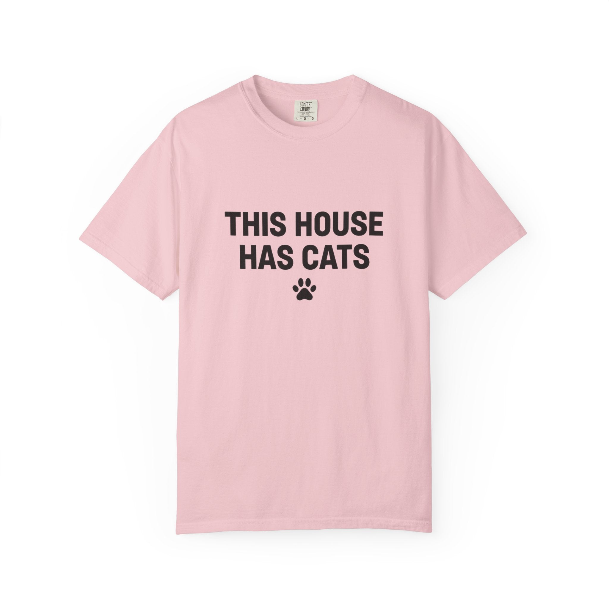 This House Has Cats T-Shirt — Cute Paw Print Cat Lover Tee