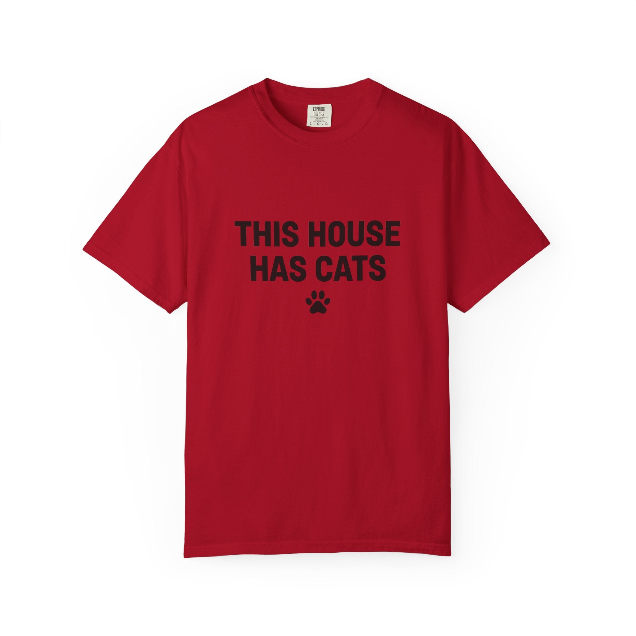 This House Has Cats T-Shirt — Cute Paw Print Cat Lover Tee