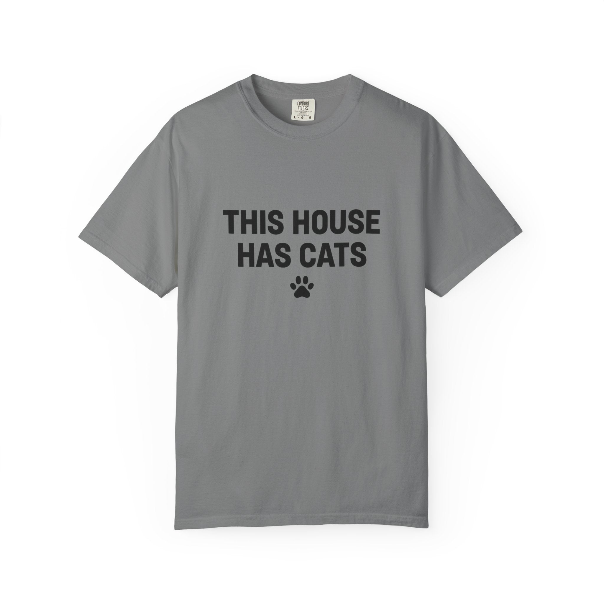 This House Has Cats T-Shirt — Cute Paw Print Cat Lover Tee