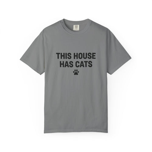 This House Has Cats T-Shirt — Cute Paw Print Cat Lover Tee