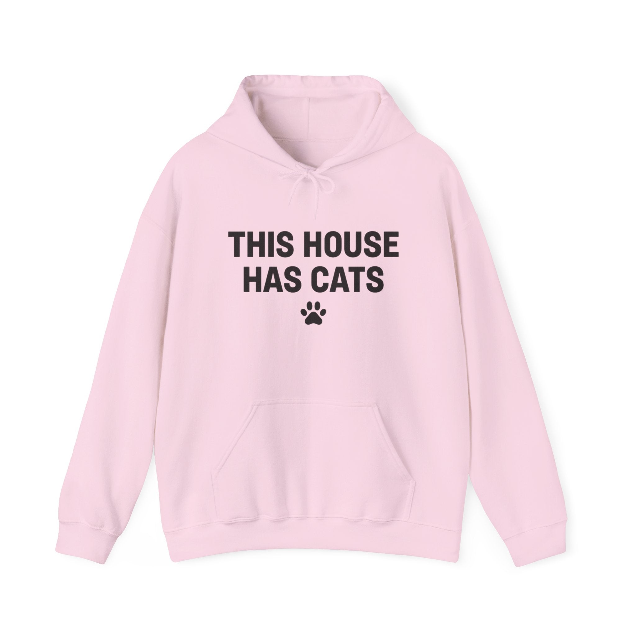 "This House Has Cats" Hoodie – Cat Lover Paw Print Sweatshirt