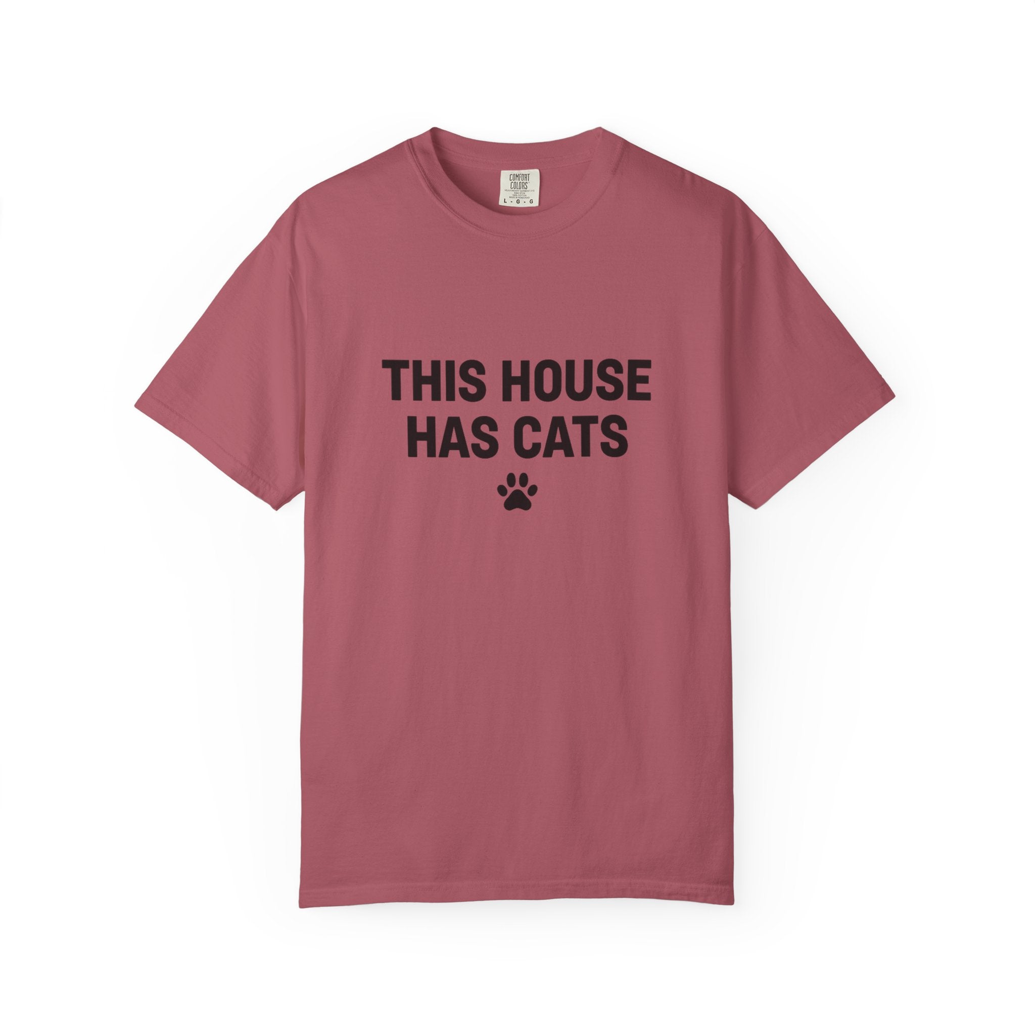 This House Has Cats T-Shirt — Cute Paw Print Cat Lover Tee