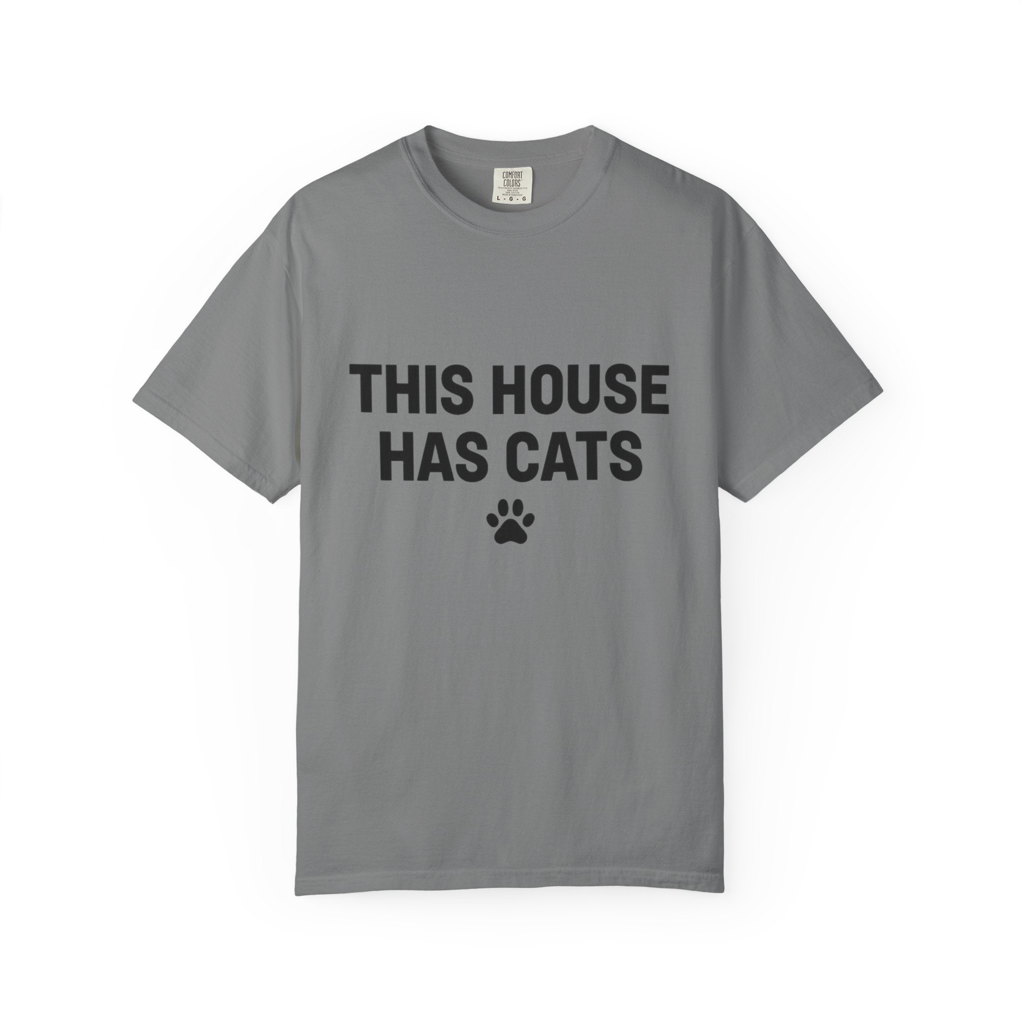 This House Has Cats T-Shirt — Cute Paw Print Cat Lover Tee