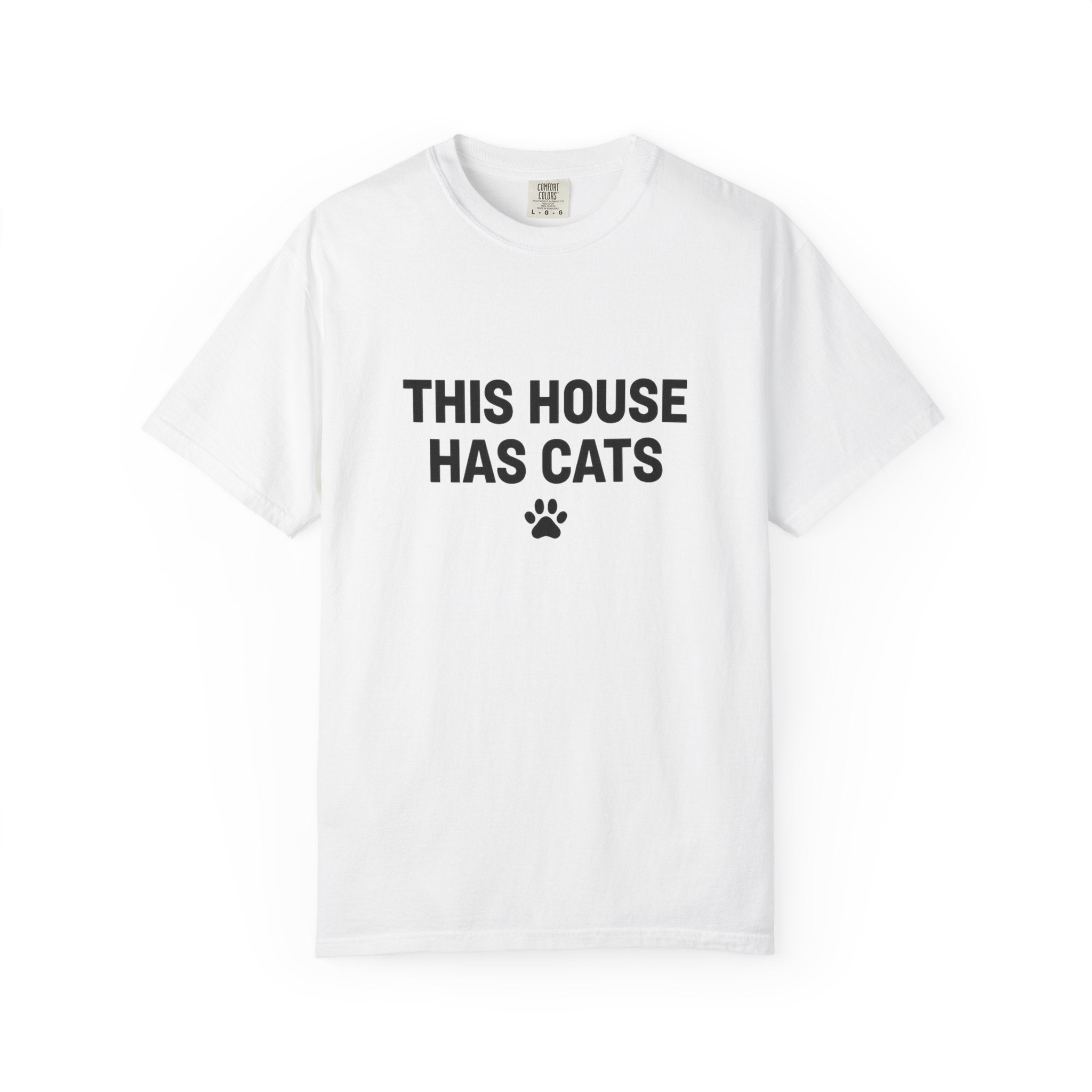 This House Has Cats T-Shirt — Cute Paw Print Cat Lover Tee
